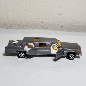 Majorette Vintage Gray Limousine Diecast 1:58 Scale With Opening Doors Pre-owned
